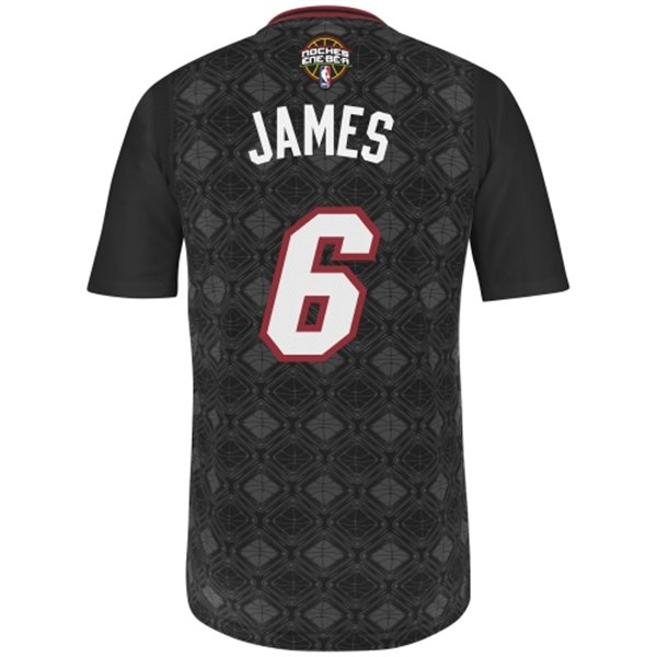 2014 latin night miami heat #6 lebron james swingman jersey-back